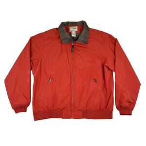 L.L.Bean Nylon Jacket XL Red Orange Zip Bomber Outdoor Gorpcore Utility 2000s